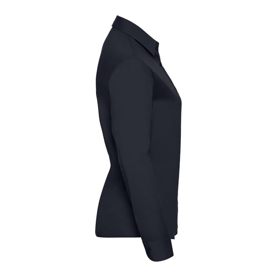 Russell Collection Womens/Ladies Poplin Easy-Care Long-Sleeved Shirt (French Navy) - Image 3