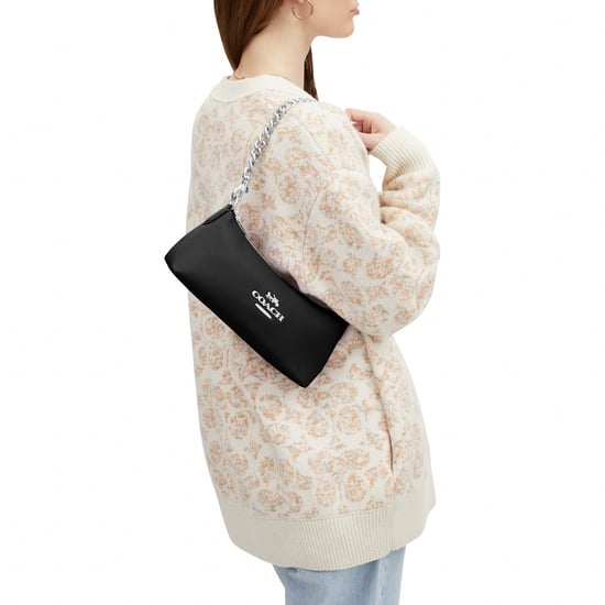 Pebbled Leather Charlotte Shoulder Bag with Chain Strap