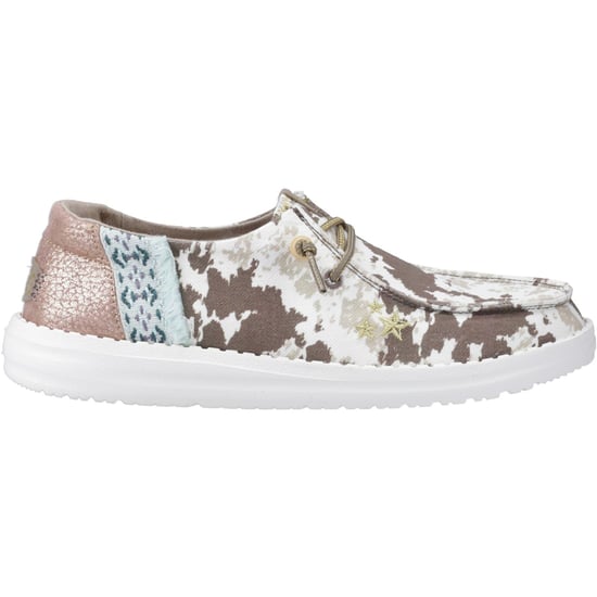 HEYDUDE Wendy Disco Cow Cotton Women's Tan Loafers - Image 5