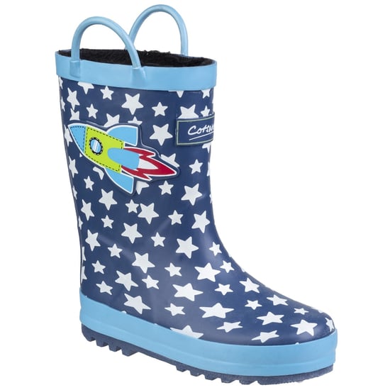 Cotswold Childrens/Kids Sprinkle Wellington Boots (Blue Rocket) - Image 1