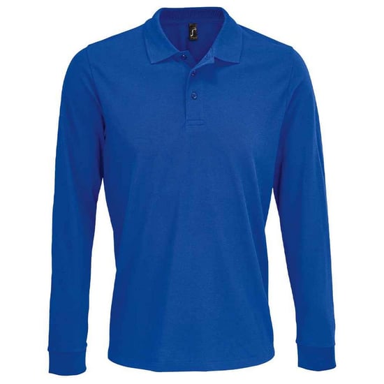 SOLS Unisex Adult Prime Pique Long-Sleeved Polo Shirt (Royal Blue) - Image 1