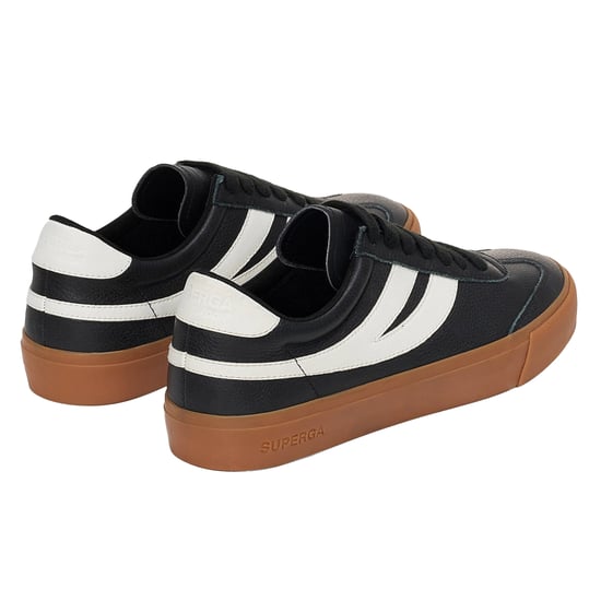 Superga Unisex Adult 4834 Club S Swallow Contrast Detail Vegan Leather Trainers (Black/Gum) - Image 2