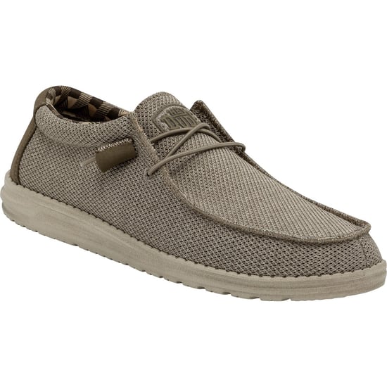 HEYDUDE Wally Sox Faux Suede Men's Beige Boat Shoes - Image 1