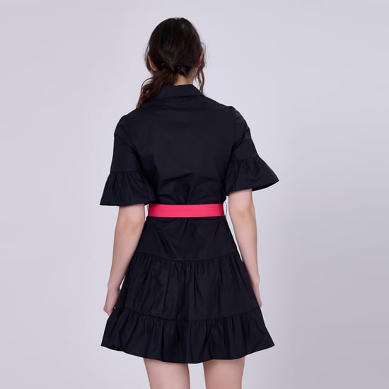 Skater cotton ruffle dress