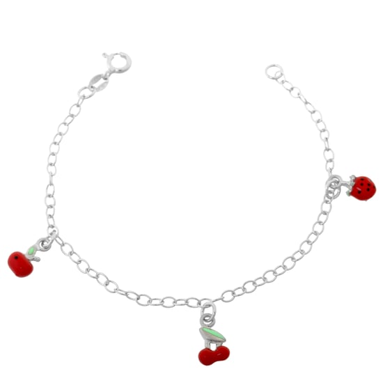 Orphelia 'Apple' Child's 925 Sterling Silver Set: Bracelet + Earrings - Silver SET-7149/2 - Image 2