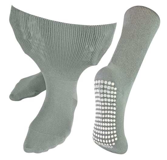 Calcetines Extra Anchos para Edemas con Puños Antideslizantes | Dr.Socks | Hombre y Mujer | Calcetines de Bambú con Puños para Piernas, Tobillos y Pies Hinchados - Grises - Image 1