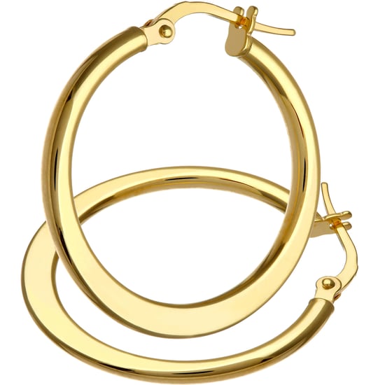 9ct Yellow Gold Classic Flat Creole Earrings of 20mm Diameter
