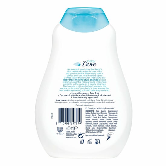 Baby Dove Rich Moisture Shampoo, 3 Pack of 400ml