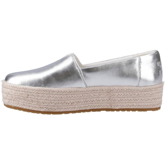 TOMS Valencia Leather Women's Silver Espadrilles - Image 4