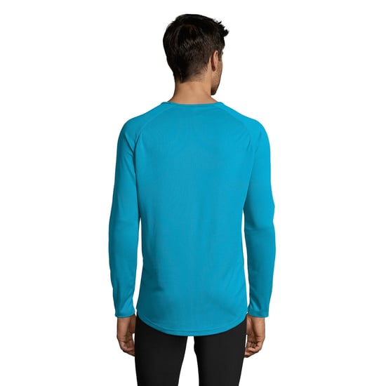 SOLS Mens Sporty Long Sleeve Performance T-Shirt (Aqua) - Image 2