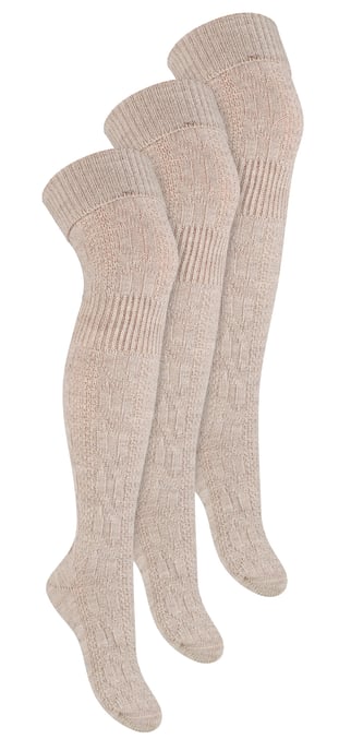 3 Pares de Calcetines de Lana Steven para Mujer - Beige - Image 1