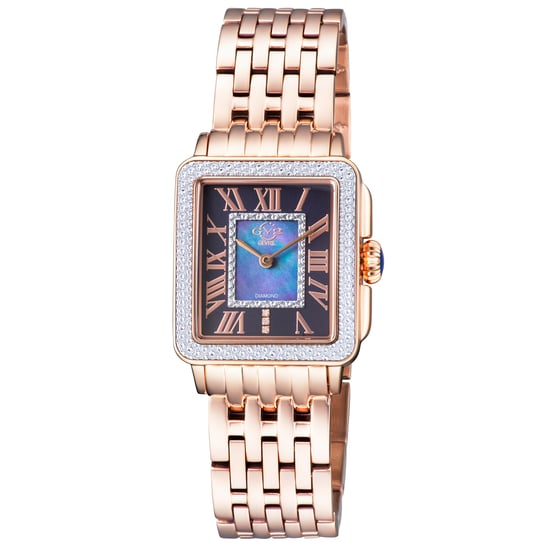GV2 Reloj de acero inoxidable dorado con madreperla, diamantes y movimiento de cuarzo suizo para mujer, modelo Padova 12306B. - Image 1