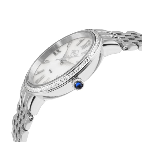 GV2 Reloj para mujer Genoa Diamond 12530 de cuarzo suizo y acero inoxidable plateado - Image 3