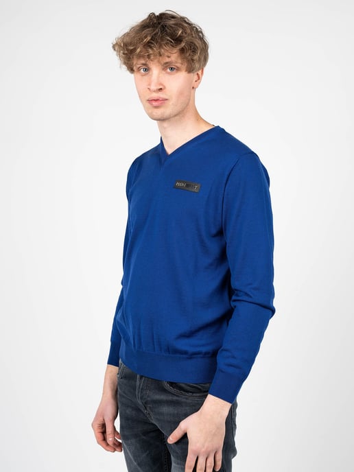 Plein Sport Suéter Merino del hombre azul - Image 3
