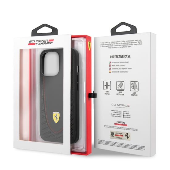 Ferrari iPhone 13 Genuine Leather Hard Phone Case