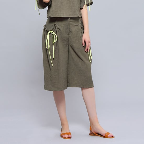 Casual Wide Leg Capri Trousers - Image 3