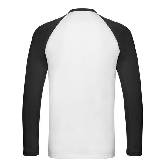 Fruit of the Loom Mens Contrast Long-Sleeved Baseball T-Shirt (White/Black) - Image 2
