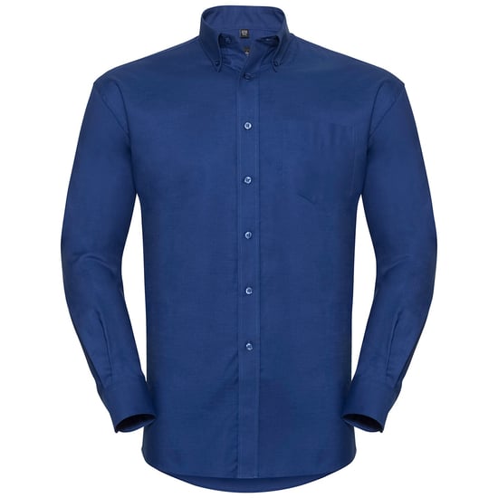 Russell Mens Oxford Easy-Care Long-Sleeved Shirt (Bright Royal Blue) - Image 1