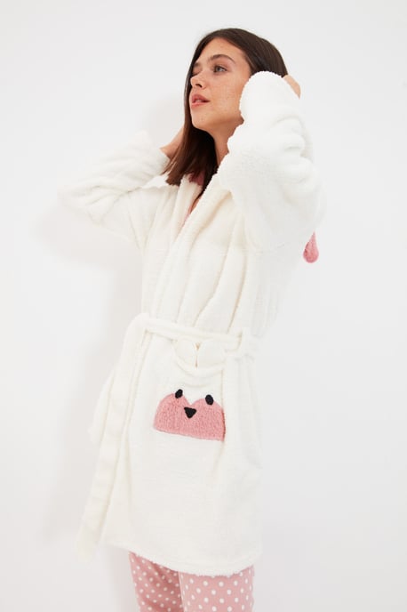 Trendyol Women's V Neck Short Dressing Gowns - Image 4