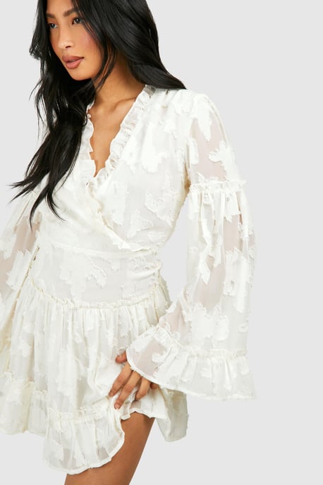 Petite Burnout Frill Mini Dress - Image 4