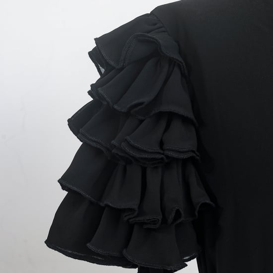Tiered frills shoulder long dress - Image 6