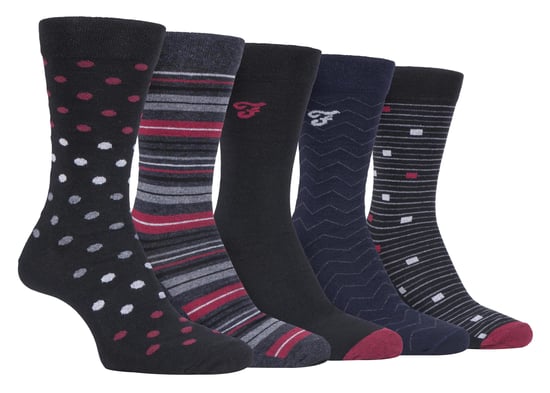 Farah - Paquete de 5 calcetines de algodón para hombre, finos, transpirables y con diseño de lunares - FCS273BLKBER (Lunares) - Image 1