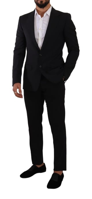 Blazer MARTINI Negro Slim Fit de Hombre con 2 Botones de Dolce & Gabbana - Image 4