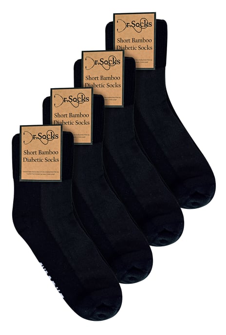Calcetines Tobilleros Diabéticos Bamboo para Hombre | Dr.Socks | Extra Wide Trainer Socks in Black & White - Negro - Image 2