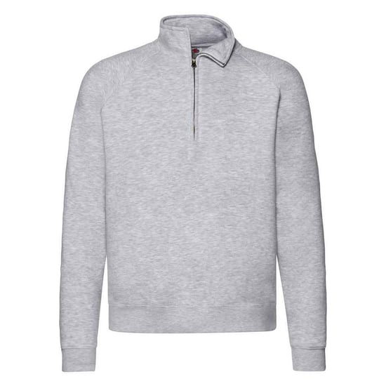 Fruit Of The Loom Mens Premium Zip Neck Heather Sweatshirt (Heather Grey) - Image 1