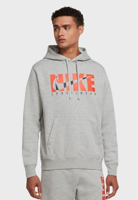 Sudadera con capucha de tejido polar en gris Sportswear para hombre Nike - Image 1