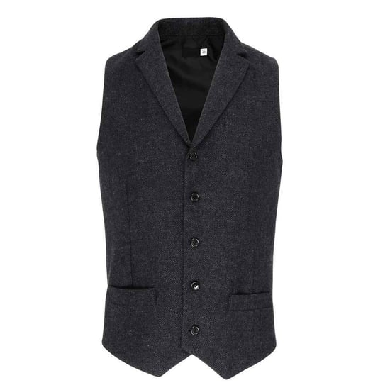 Premier Mens Herringbone Waistcoat (Charcoal) - Image 1