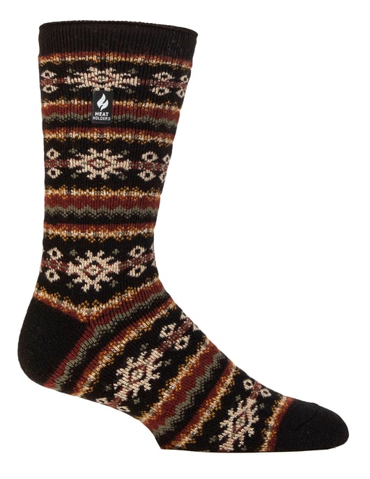 Calcetines nórdicos para hombre | Calcetines térmicos transpirables para invierno - Negro/Amarillo - Image 1