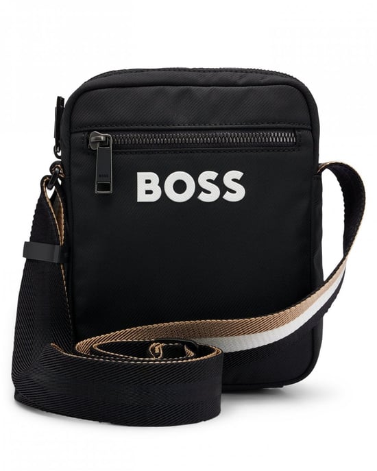 BOSS Orange Catch 3.0 Mens Crossbody Bag with Signature-Stripe Strap - Image 1