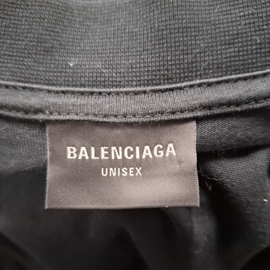 Balenciaga Logo Print Stencil Type T-Shirt in Black Cotton - Image 4
