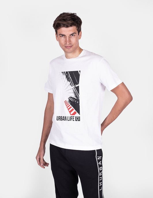Les Hommes T-shirt Urban Life LHU Men's White