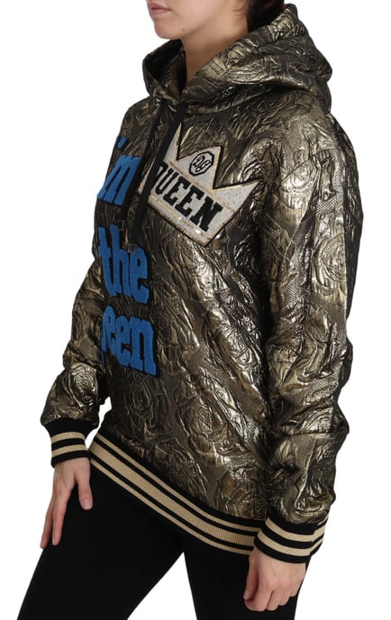 Sudadera con capucha Dolce & Gabbana I'm The Queen en jacquard dorado - Image 6