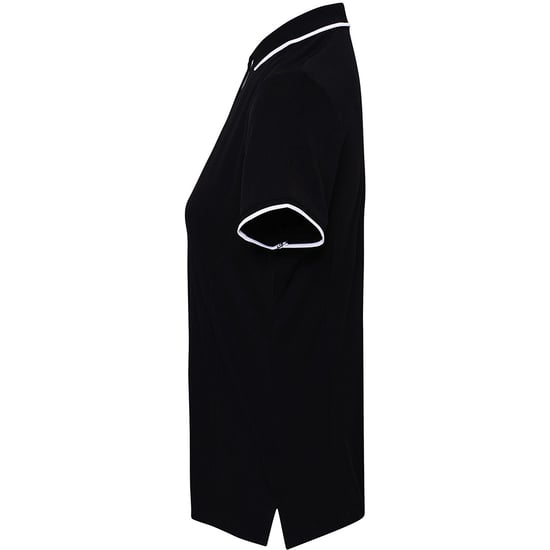 Premier Womens/Ladies Contrast Coolchecker Polo Shirt (Black/White) - Image 3