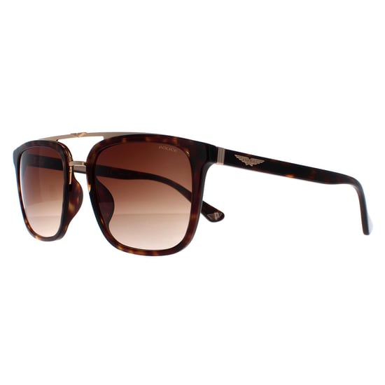 Police Square Mens Havana and Gold Brown Gradient SPLB41 Origins 35