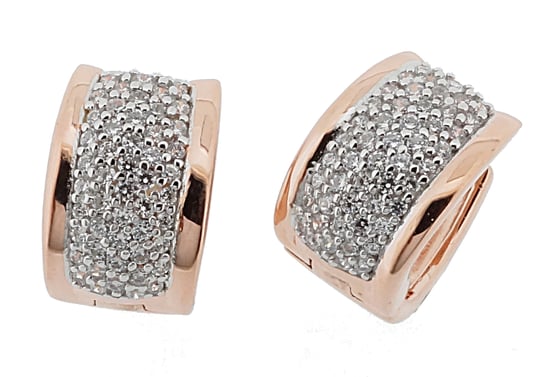 Orphelia 'Rosaleen' Women's 925 Sterling Silver Hoop Earrings - Rose ZO-7025