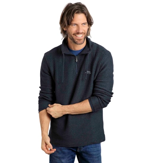 Weird Fish Mens Cruiser Macaroni Quarter Zip Pullover (Navy) - Image 3