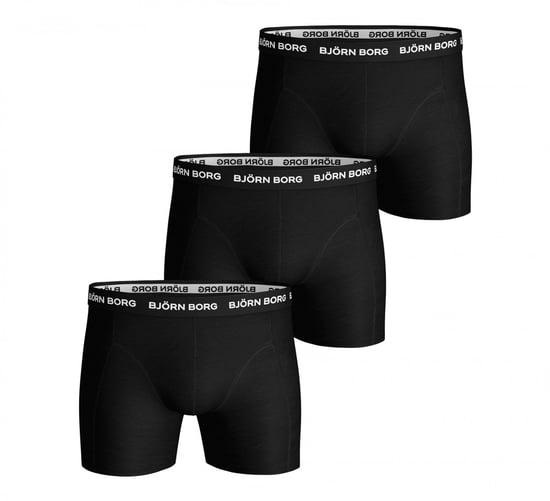 Björn Borg Onderbroeken 3-Pack Boxers Solids Black Black