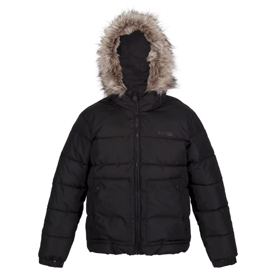 Regatta Childrens/Kids Faux Fur Trim Parka (Black) - Image 1