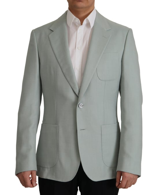 Blazer de Hombre en Seda de Cachemira Light Green de Dolce & Gabbana - Image 1