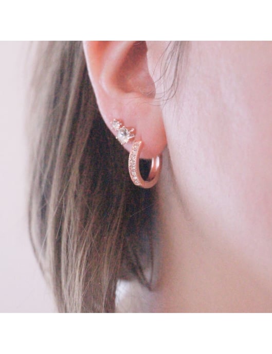 Pendientes Eclat - Oro rosa y cristal - Image 6