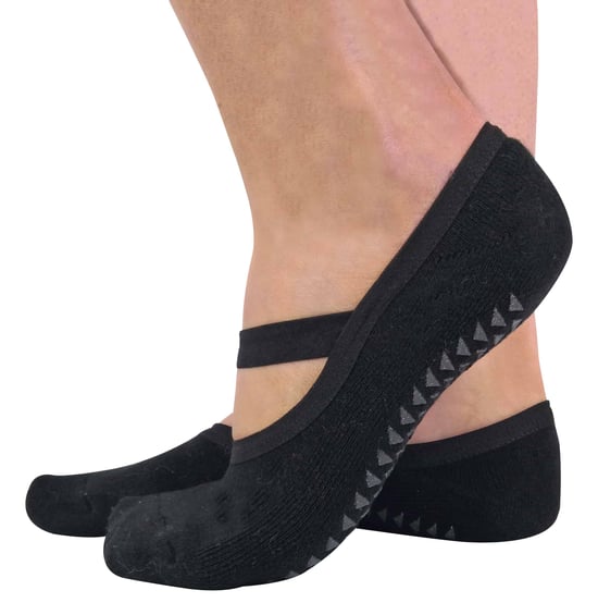 2 Pares Señoras Antideslizante Agarre Invisible Pilates Yoga Calcetines con Correas - Image 1