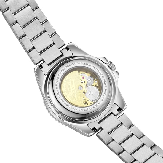 Limited Edition Swan & Edgar Hand Assembled Contemporary Skeleton Automatic Rose Steel