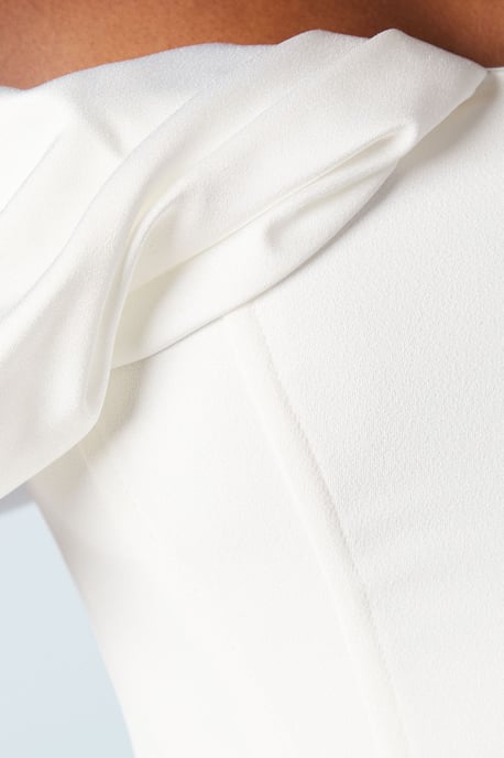Volume Sleeve Corset Column Wedding Dress