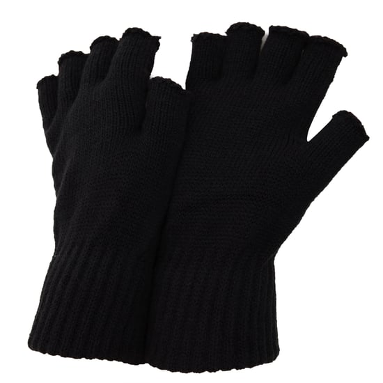 FLOSO Mens Fingerless Winter Gloves (Black) - Image 1