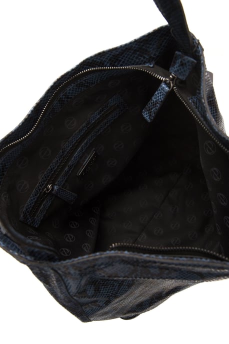 Bolso de Hombro de Cuero Azul Donatella de Pompei para Mujer - Image 5
