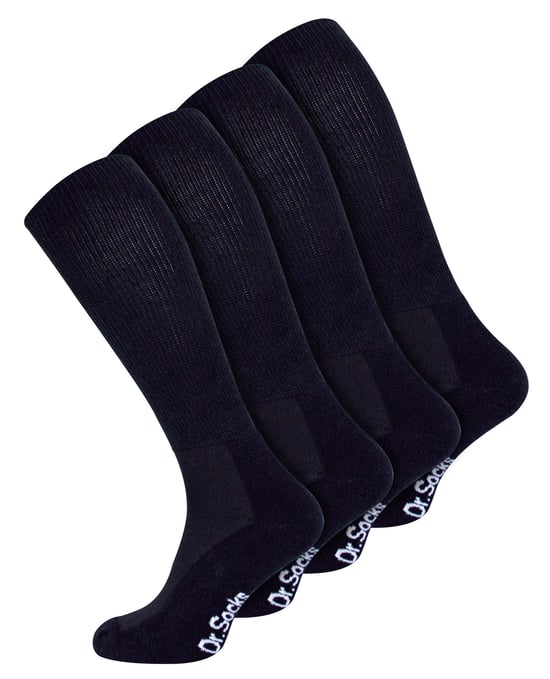 Calcetines Diabéticos para Hombres | Dr.Socks | Calcetines de Bambú Extra Anchos y Largos para Piernas Hinchadas - Negro - Image 1
